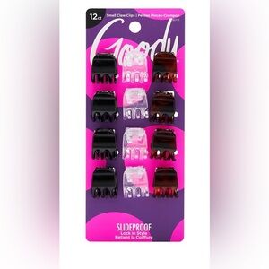 Goody Small Basic Hair Claw Clips - Neutral Black, Tortoise & Clear - 12 Count